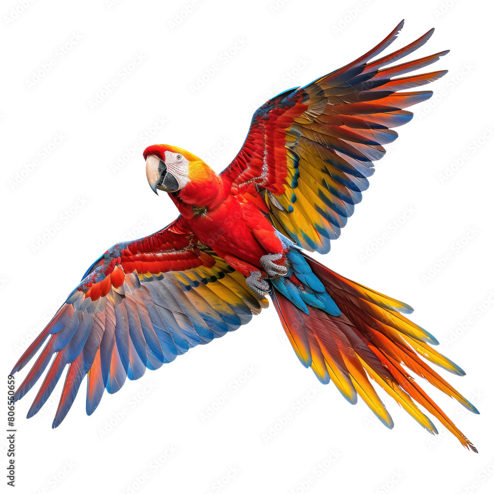 Macaw isolated on a transparent background