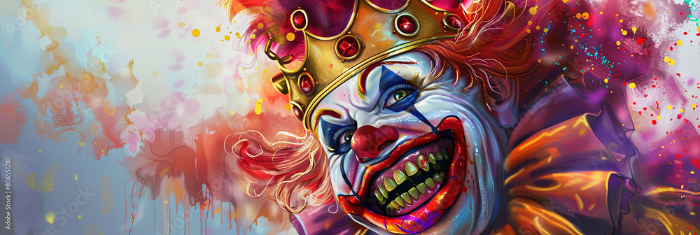 beautiful colorful carnival clown, generative AI