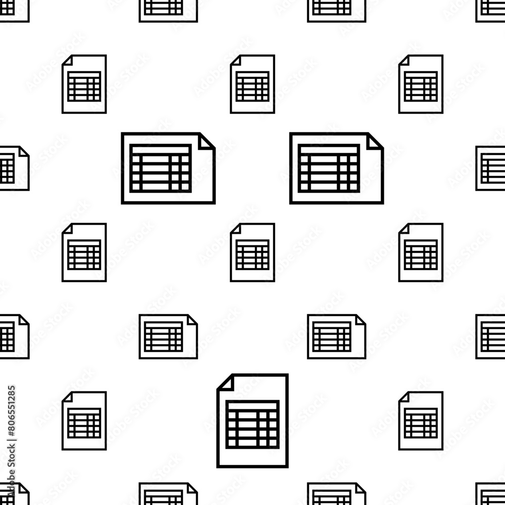 Fototapeta premium Spreadsheet Icon Seamless Pattern M_2204001