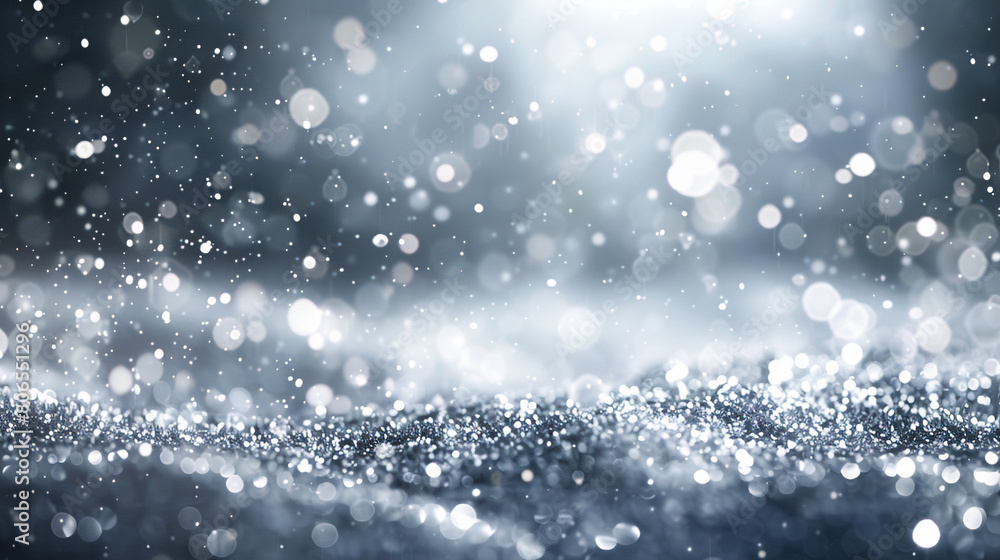 Fototapeta premium Bright white glitter defocused twinkly lights, resembling a spring equinox.