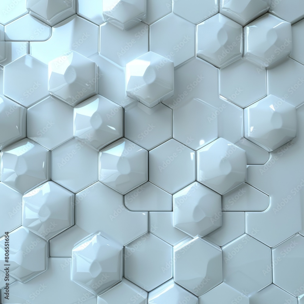 A wall made of white tiles with a pattern of hexagons A wall made of white tiles with a pattern of hexagons