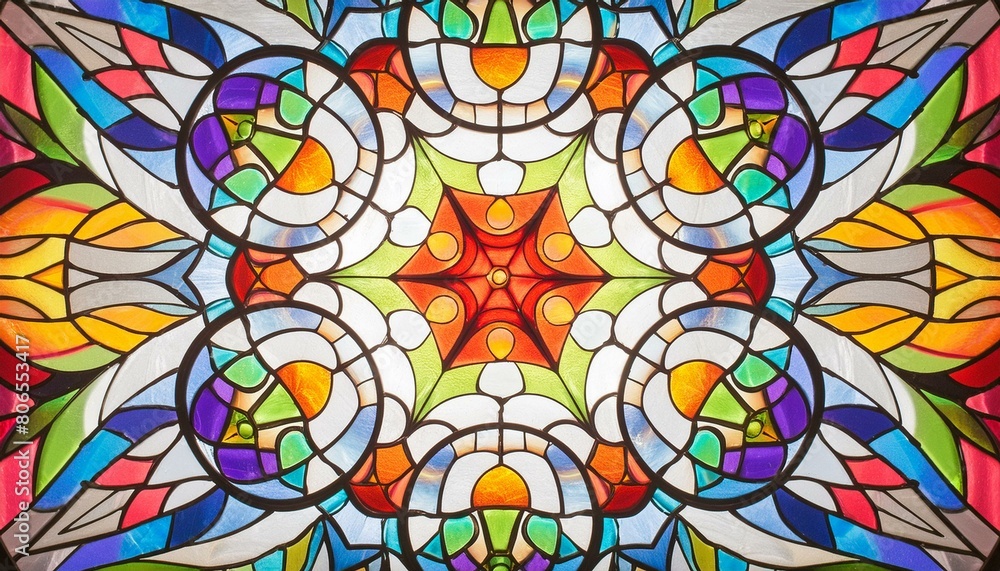 Stained Glass Symphony: Vibrant Mandala Patterns Stained Glass Symphony: Vibrant Mandala Patterns