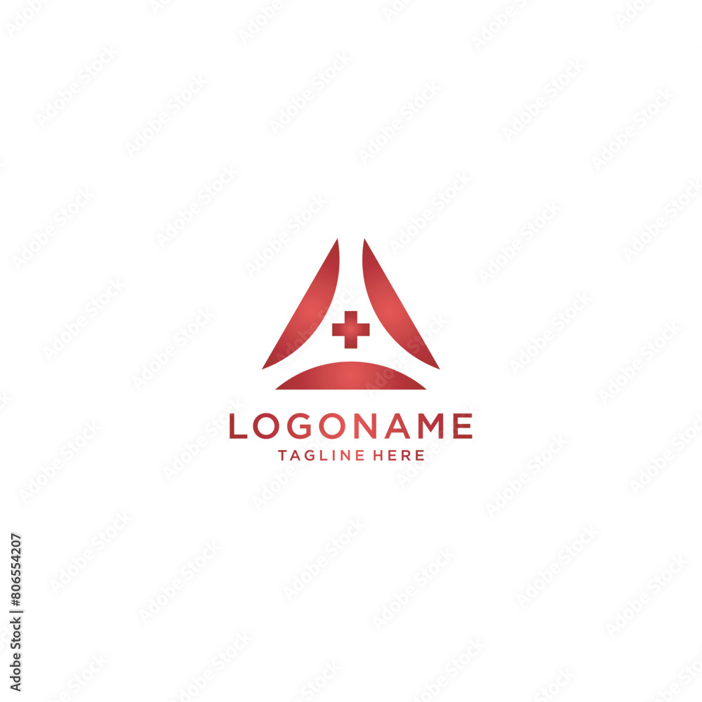 Letter A medical logo template elements Letter A medical logo template elements