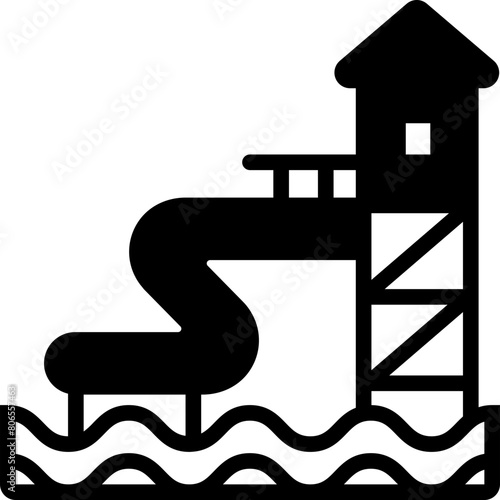 Water Adventure Glyph Icon Design Vector
