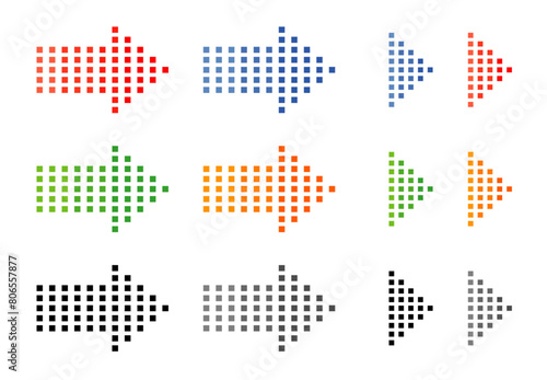 Wallpaper Mural ドット矢印アイコンのセット　黒　赤　青　緑　オレンジ Torontodigital.ca