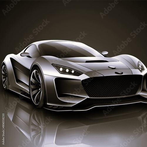A stunning 3D render of a futuristic, sophisticated sports car