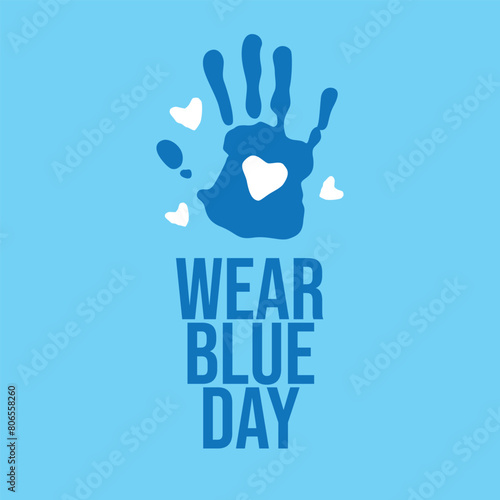 vector graphic of wear blue day good for wear blue day celebration. flat design. flyer design.flat illustration.