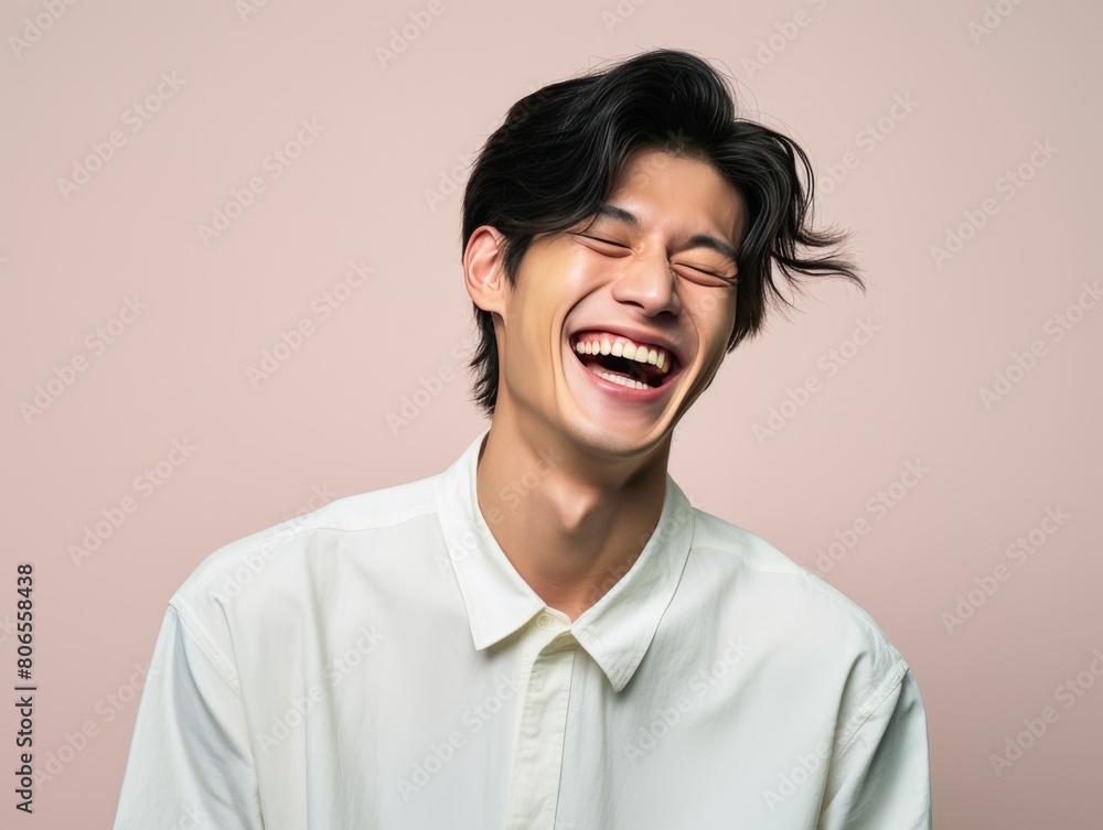 A man with is smiling and laughing A man with is smiling and laughing