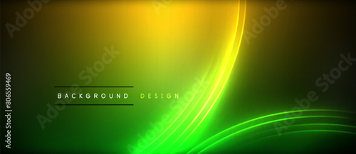 A stunning green and yellow glowing wave, resembling an astronomical object, on a black background. The graphics create a mesmerizing pattern resembling a macro photograph of a terrestrial plant