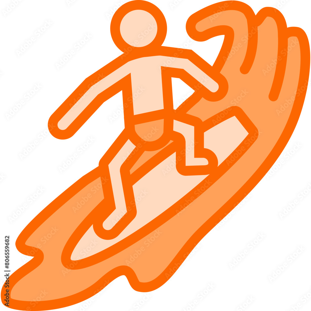 Surfing Dual Tone Icon Design Vector Surfing Dual Tone Icon Design Vector