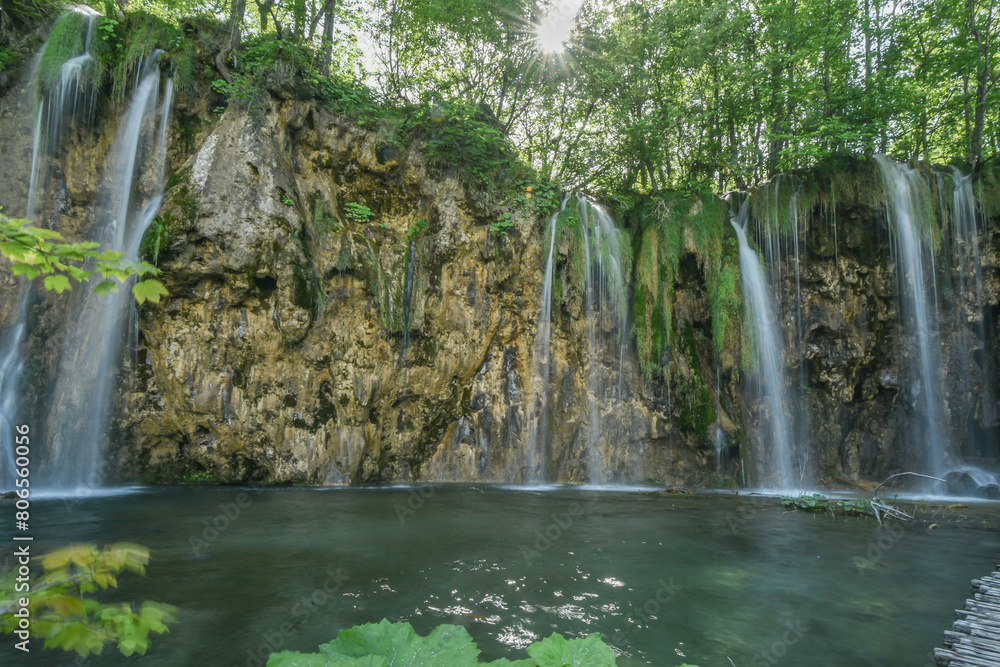 Fototapeta premium Landscape View Of The Beautiful Plitvice Lakes National Park At Summer, Croatia