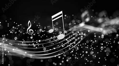 Musical Notes Forming a Harmonious Chord Show musical notes on a staff that come together to form a harmonious chord