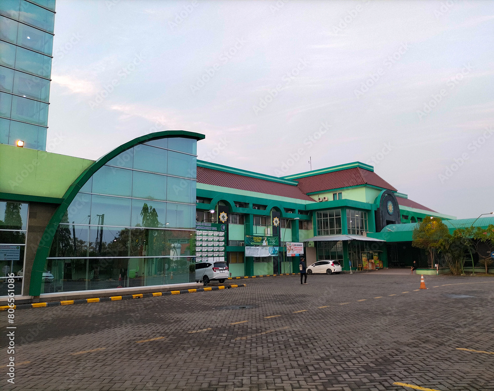 Obraz premium View of PKU Muhammadiyah Tegal Hospital in the morning. Adiwerna, Indonesia.