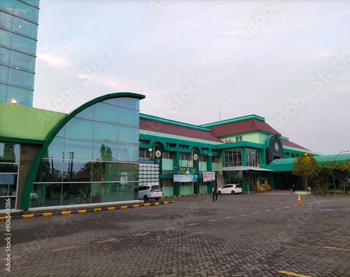 View of PKU Muhammadiyah Tegal Hospital in the morning. Adiwerna, Indonesia. photo