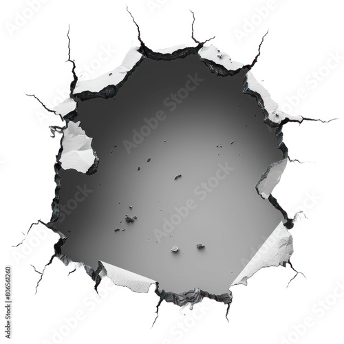Cracked wall isolated on a transparent background