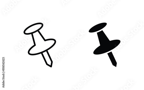push pin icon vector