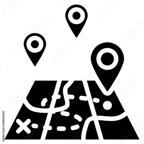 Map Solid Icon Design Vector