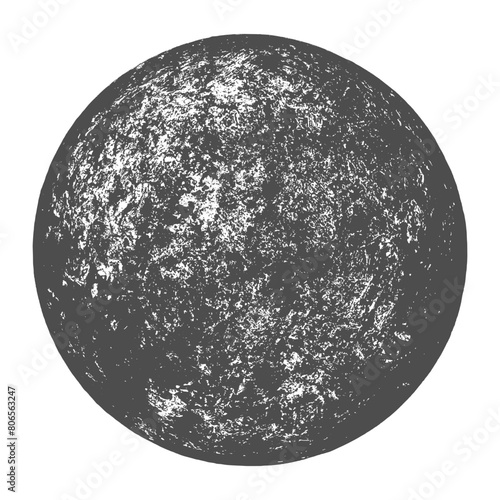 Full moon isolated. Night space. Earth, planet isolated on white background. Abstract black stamp texture round shape. Grainy circle textured design elements. Vector illustration. EPS 10.	
