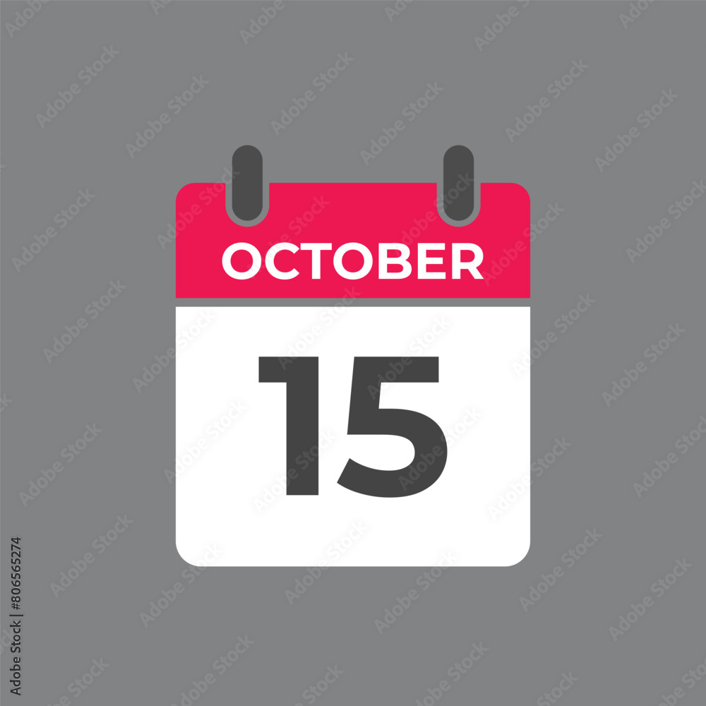 October 15 calendar reminder. 15 October daily calendar icon template. Calendar 15 October icon Design template. Vector illustration
October 15 calendar reminder. 15 October daily calendar icon template. Calendar 15 October icon Design template. Vector illustration