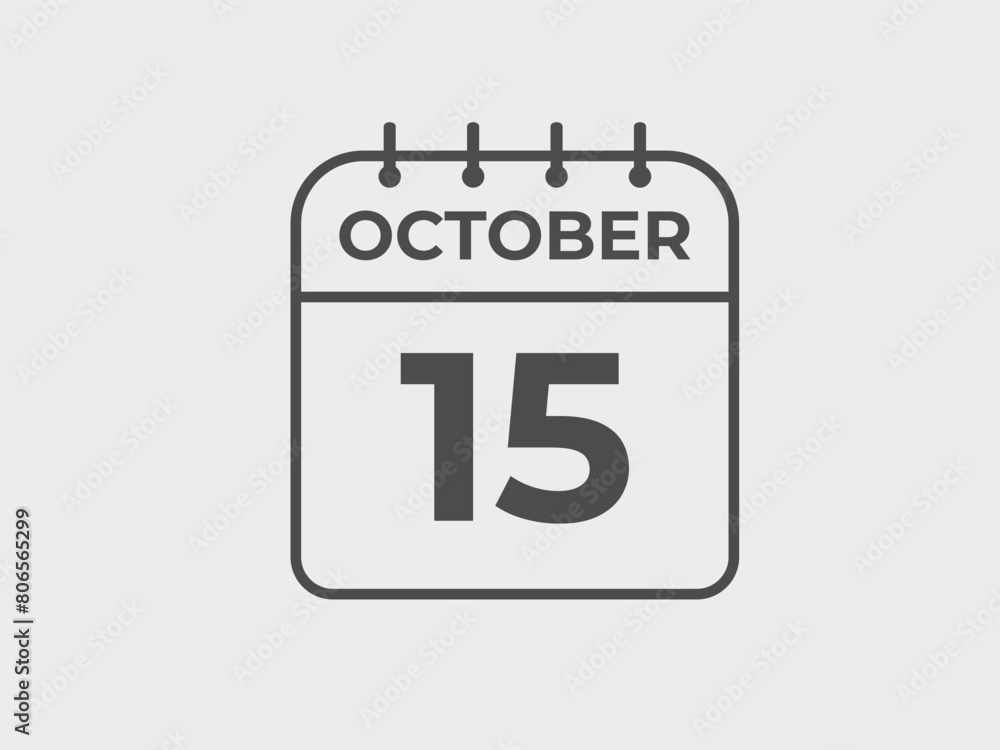October 15 calendar reminder. 15 October daily calendar icon template. Calendar 15 October icon Design template. Vector illustration
October 15 calendar reminder. 15 October daily calendar icon template. Calendar 15 October icon Design template. Vector illustration