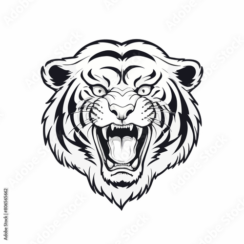 a tiger s head with an open mouth
