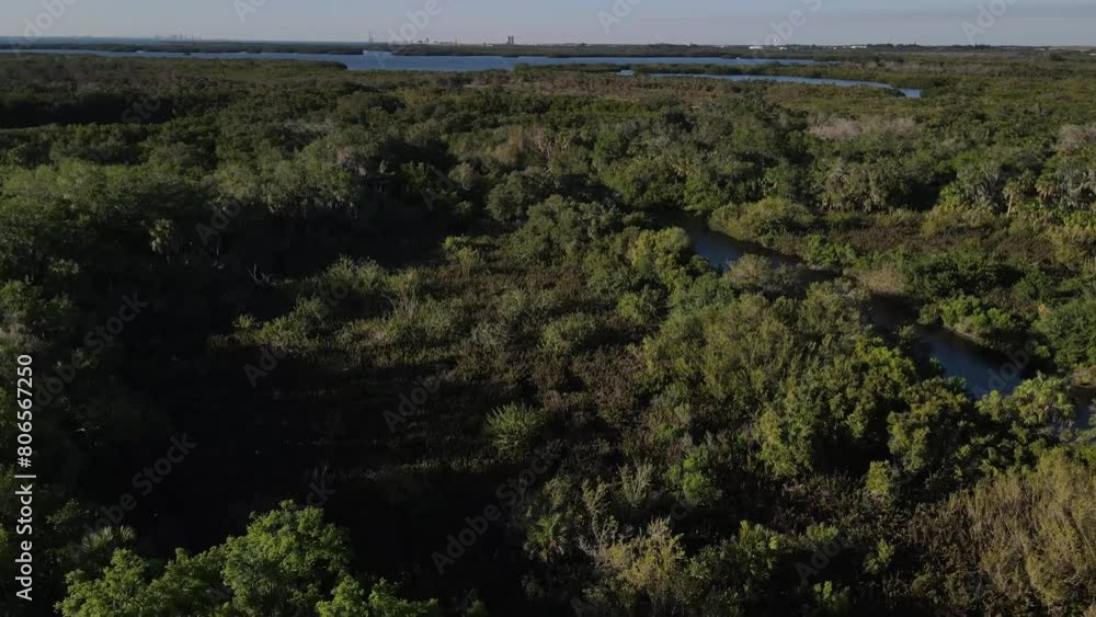 Aerial heading to Williams Bayou, Terra Ceia state park Palmetto, Florida Aerial heading to Williams Bayou, Terra Ceia state park Palmetto, Florida