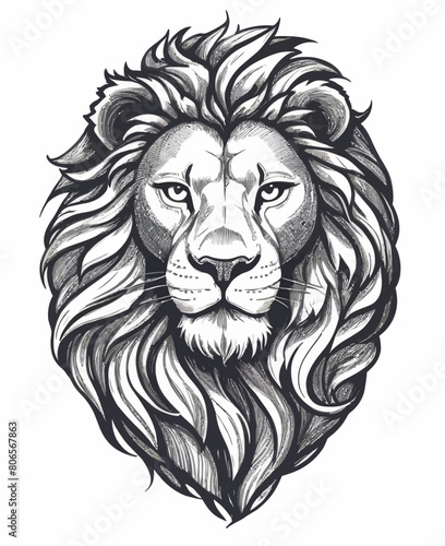a lion's head with a long mane