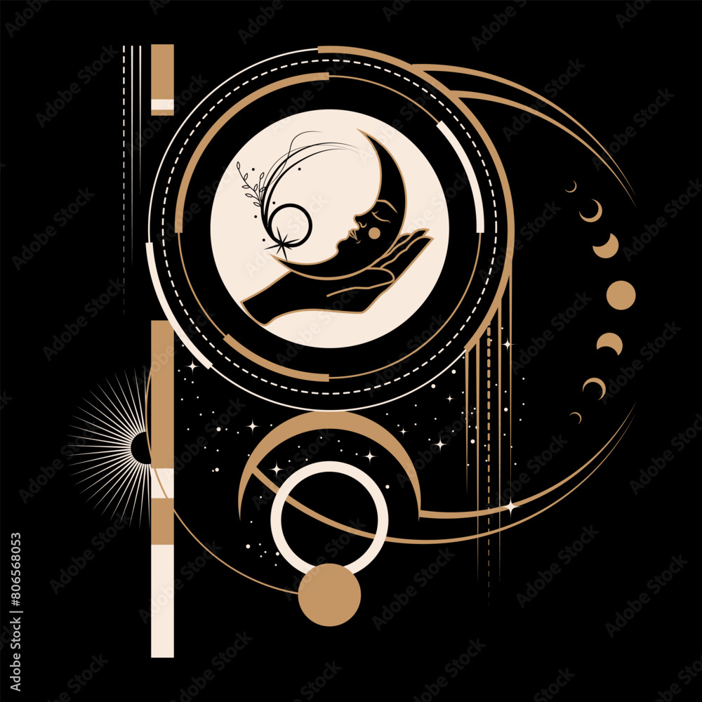 Fototapeta premium Magical Mystical and Esoteric Celestial Constellation Illustration