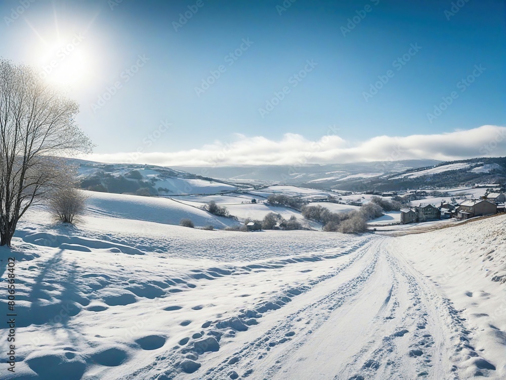 winter landscape in the mountains