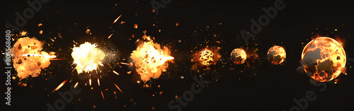 realistic image of a flame glow warmth and heat radiance on a dark background photo