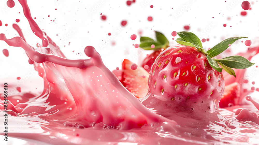 strawberry milk splash background strawberry milk splash background