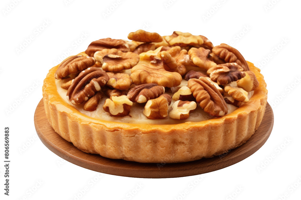Nutty Delight Cheesecake on White or PNG Transparent Background.