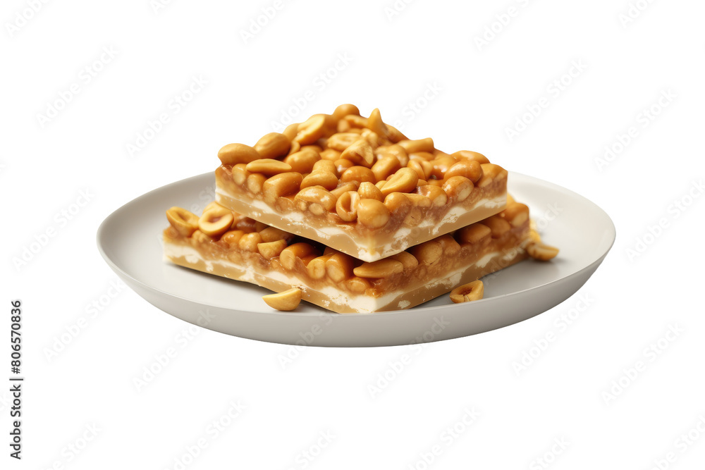 Culinary Trio: A White Plate Adorned With Artistic Food Arrangement on White or PNG Transparent Background. Culinary Trio: A White Plate Adorned With Artistic Food Arrangement on White or PNG Transparent Background.