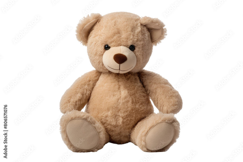 The Serene Teddy Bear on White or PNG Transparent Background.