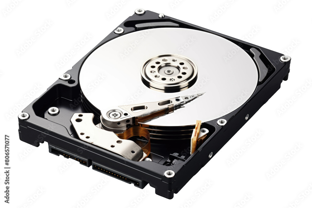 The Technological Nucleus: A Hard Drive Unveiled on White or PNG Transparent Background. The Technological Nucleus: A Hard Drive Unveiled on White or PNG Transparent Background.