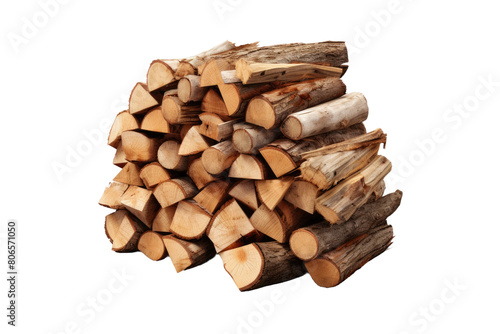 Timber Tetris  A Majestic Stack of Natures Building Blocks on White or PNG Transparent Background.