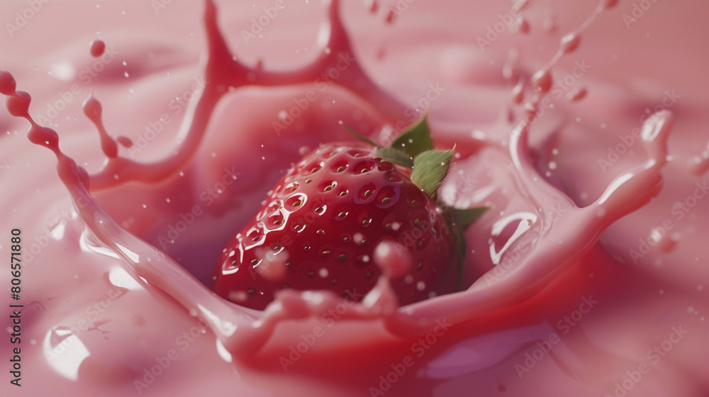 strawberry milk splash background strawberry milk splash background