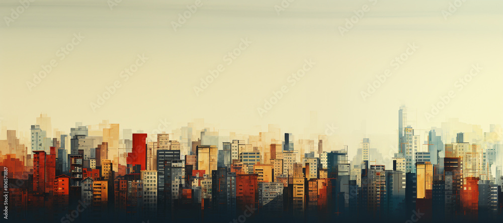 Fototapeta premium architecture abstract, 3d illustration, reflection, background