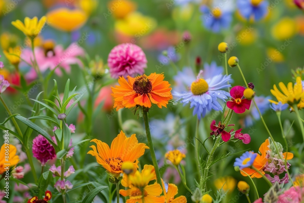 Colorful Wildflower Meadow in Full Bloom
Colorful Wildflower Meadow in Full Bloom