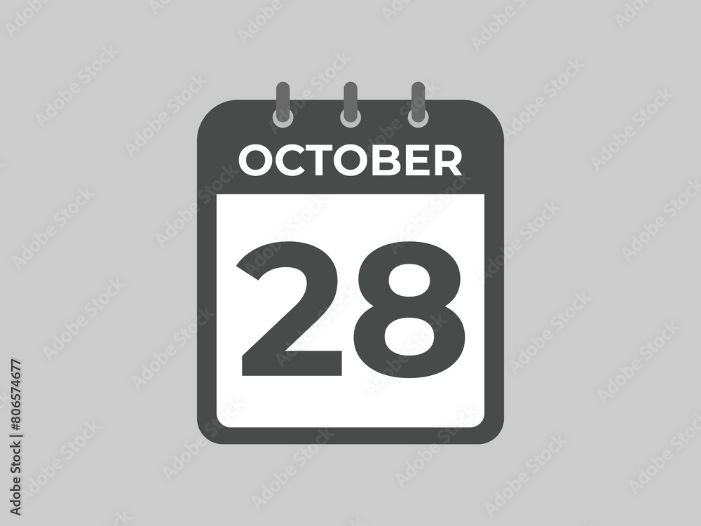 October 28 calendar reminder. 28 October daily calendar icon template. Calendar 28 October icon Design template. Vector illustration
October 28 calendar reminder. 28 October daily calendar icon template. Calendar 28 October icon Design template. Vector illustration