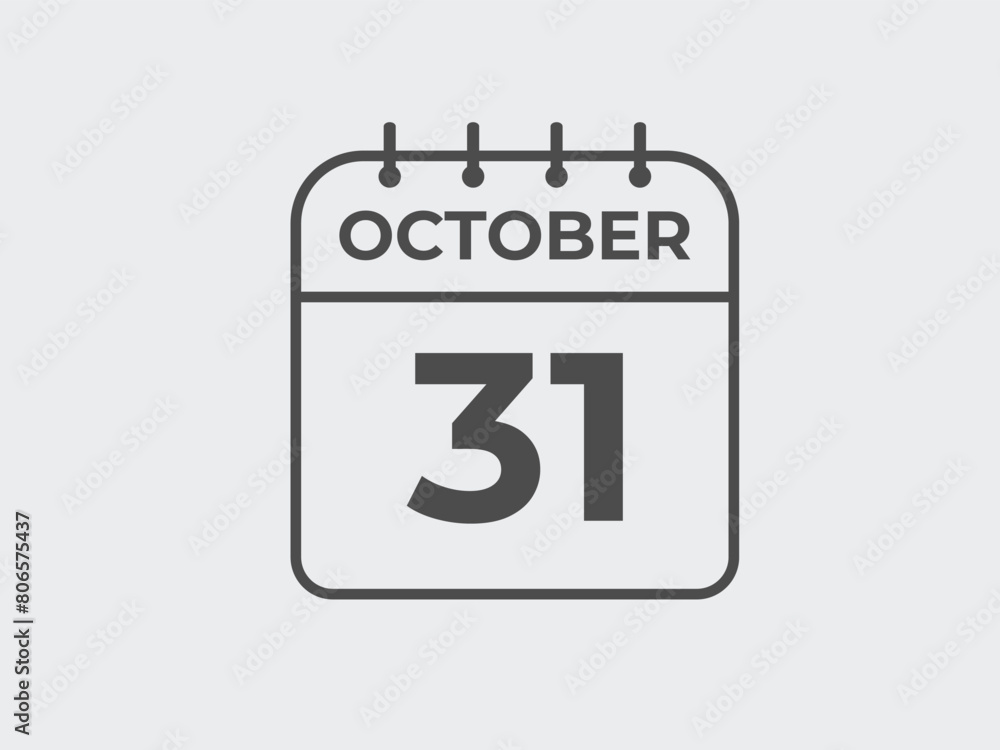 October 31 calendar reminder. 31 October daily calendar icon template. Calendar 31 October icon Design template. Vector illustration
October 31 calendar reminder. 31 October daily calendar icon template. Calendar 31 October icon Design template. Vector illustration