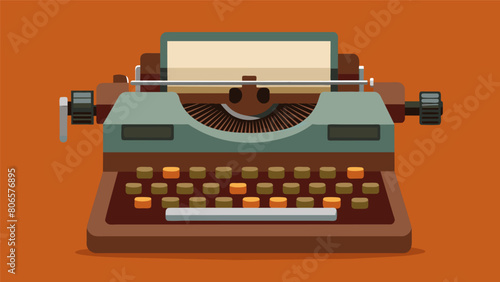 A typewriter with a slightly rusted exterior a testament to its strength and resilience to have survived through decades of use.. Vector illustration