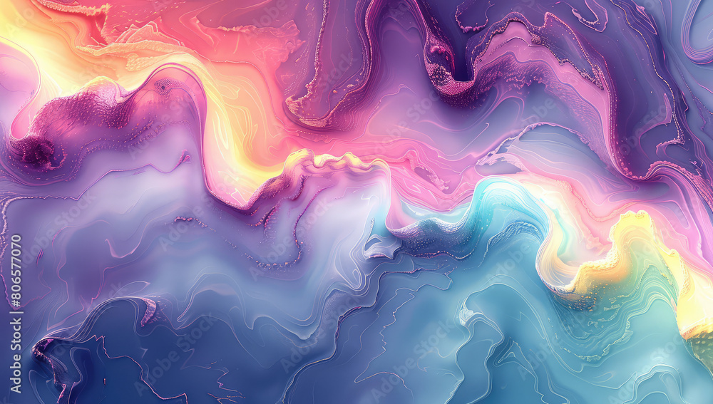 A beautiful colorful pastel liquid marble background with swirling colors and fluid shapes. Created with Ai