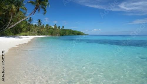 Tranquil Sandy Beach With Crystal Clear Turquoise