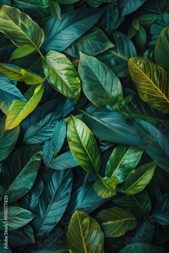 A tropical leaves foliage plant with color space background