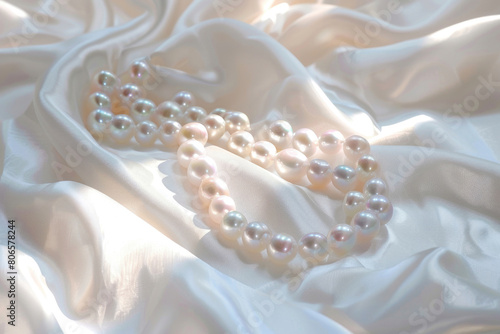 An exquisite pearl necklace with a soft luster and even round pearls