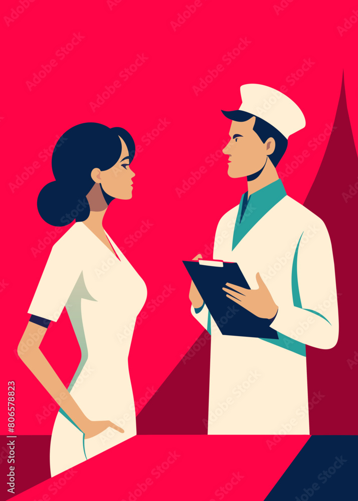 the doctor talks to the nurse, explains something, realistically the doctor talks to the nurse, explains something, realistically