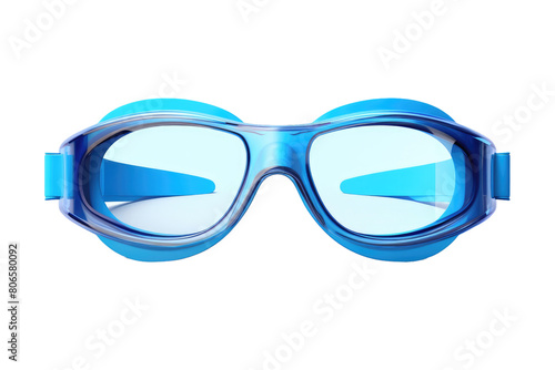 Azure Dreams: A Vivid Vision of Swimming Goggles on White or PNG Transparent Background.