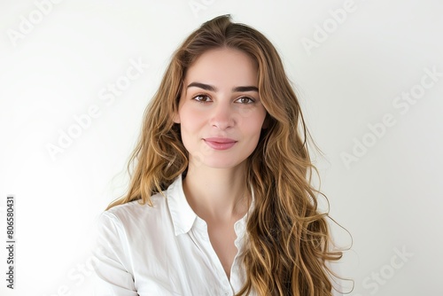 Young pretty woman, Clinical Psychologist photo on white isolated background © Aditya