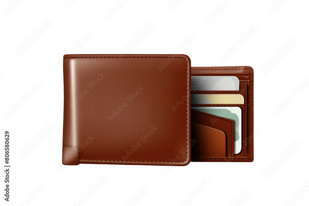 Φωτογραφία The Masterful Organizer: A Brown Leather Wallets Secret Life on White or PNG Transparent Background